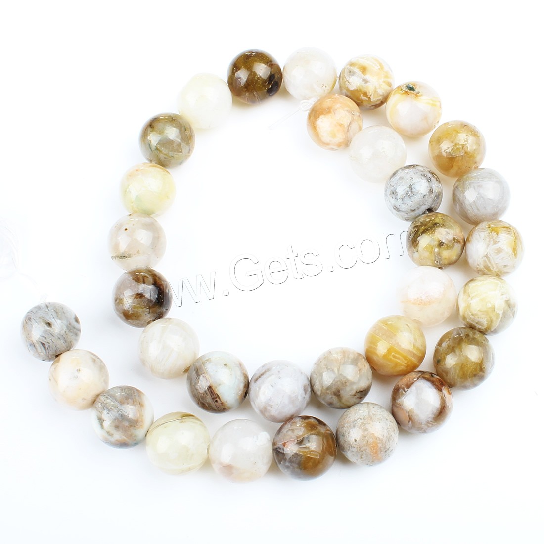 Natürlichen Bambus Achat Perlen, rund, verschiedene Größen vorhanden, Bohrung:ca. 1mm, Länge:ca. 14.9 ZollInch, verkauft von Strang
