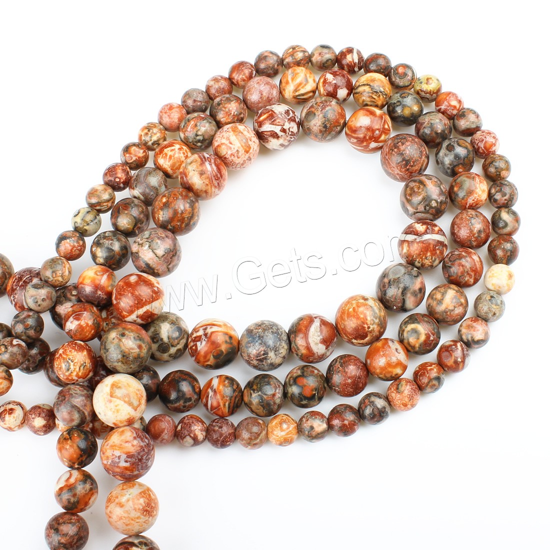 Leopard Skin Stone Beads, Round, different size for choice, red, Hole:Approx 1mm, Length:Approx 14.9 Inch, Sold By Strand