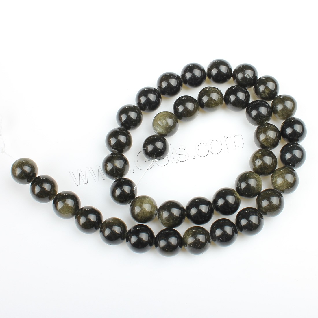 Gold Obsidian Beads, Round, different size for choice, golden, Hole:Approx 1mm, Length:Approx 14.9 Inch, Sold By Strand