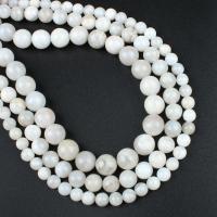 Natürliche verrückte Achat Perlen, Verrückter Achat, rund, verschiedene Größen vorhanden, weiß, Bohrung:ca. 1mm, Länge:ca. 14.9 ZollInch, verkauft von Strang