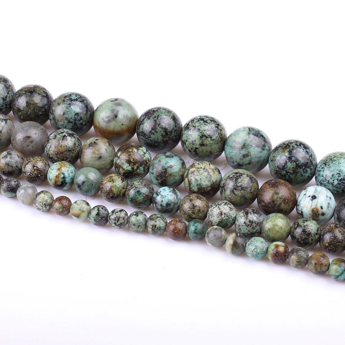 Natural African Turquoise Beads, Round, different size for choice, green, Hole:Approx 1mm, Length:Approx 14.9 Inch, Sold By Strand