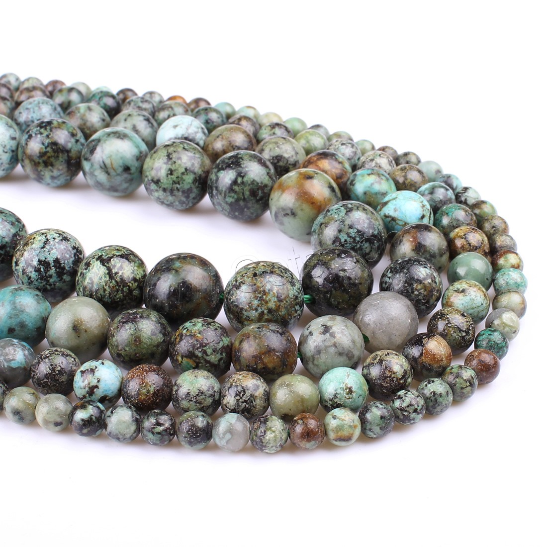 Natural African Turquoise Beads, Round, different size for choice, green, Hole:Approx 1mm, Length:Approx 14.9 Inch, Sold By Strand