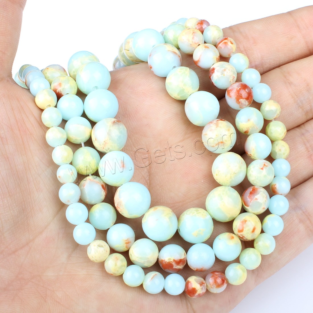 Koreite Beads, Round, synthetic, different size for choice, cyan, Hole:Approx 1mm, Length:Approx 14.9 Inch, Sold By Strand