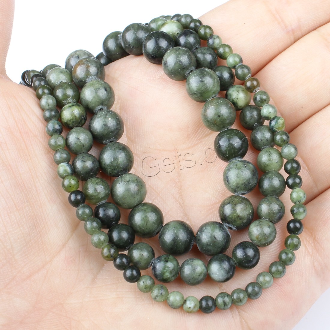 Southern Jade Beads, Round, different size for choice, green, Hole:Approx 1mm, Length:Approx 14.9 Inch, Sold By Strand