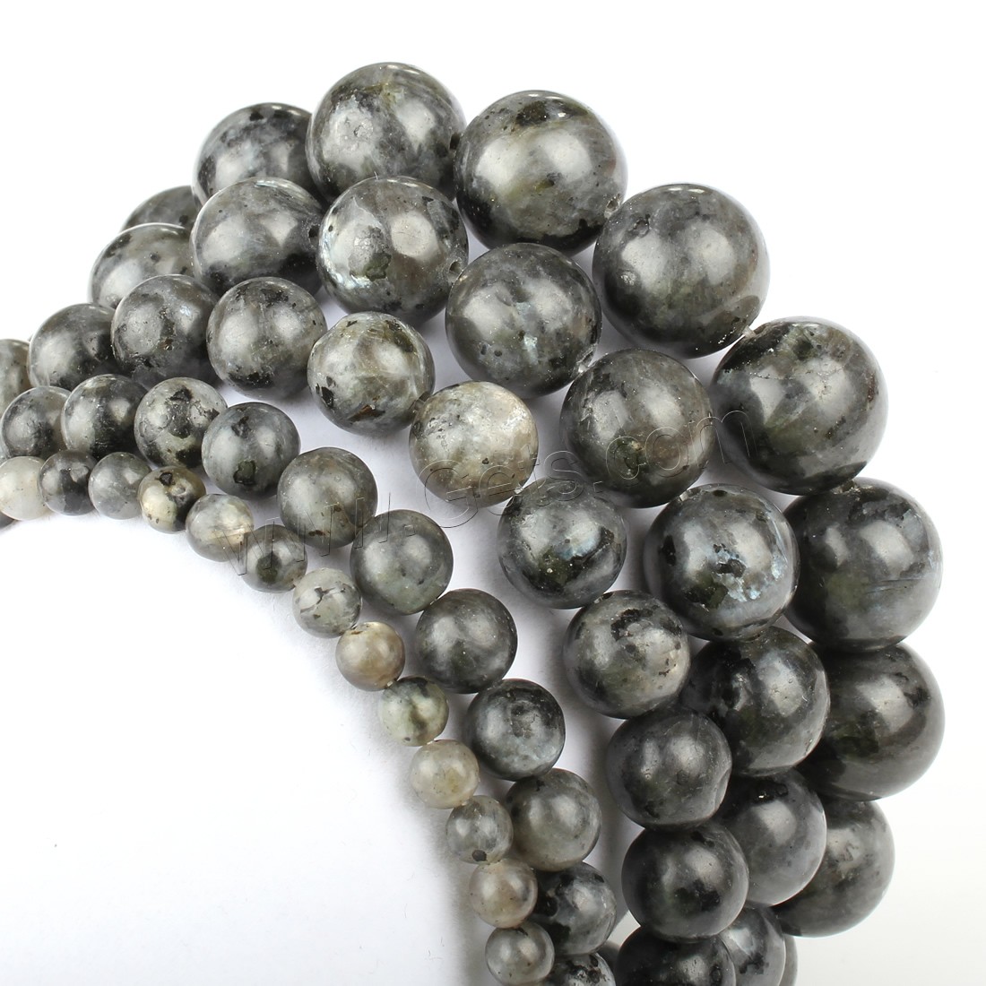 Perles en labradorite, Rond, normes différentes pour le choix, noire, Trou:Environ 1mm, Longueur:Environ 14.9 pouce, Vendu par brin