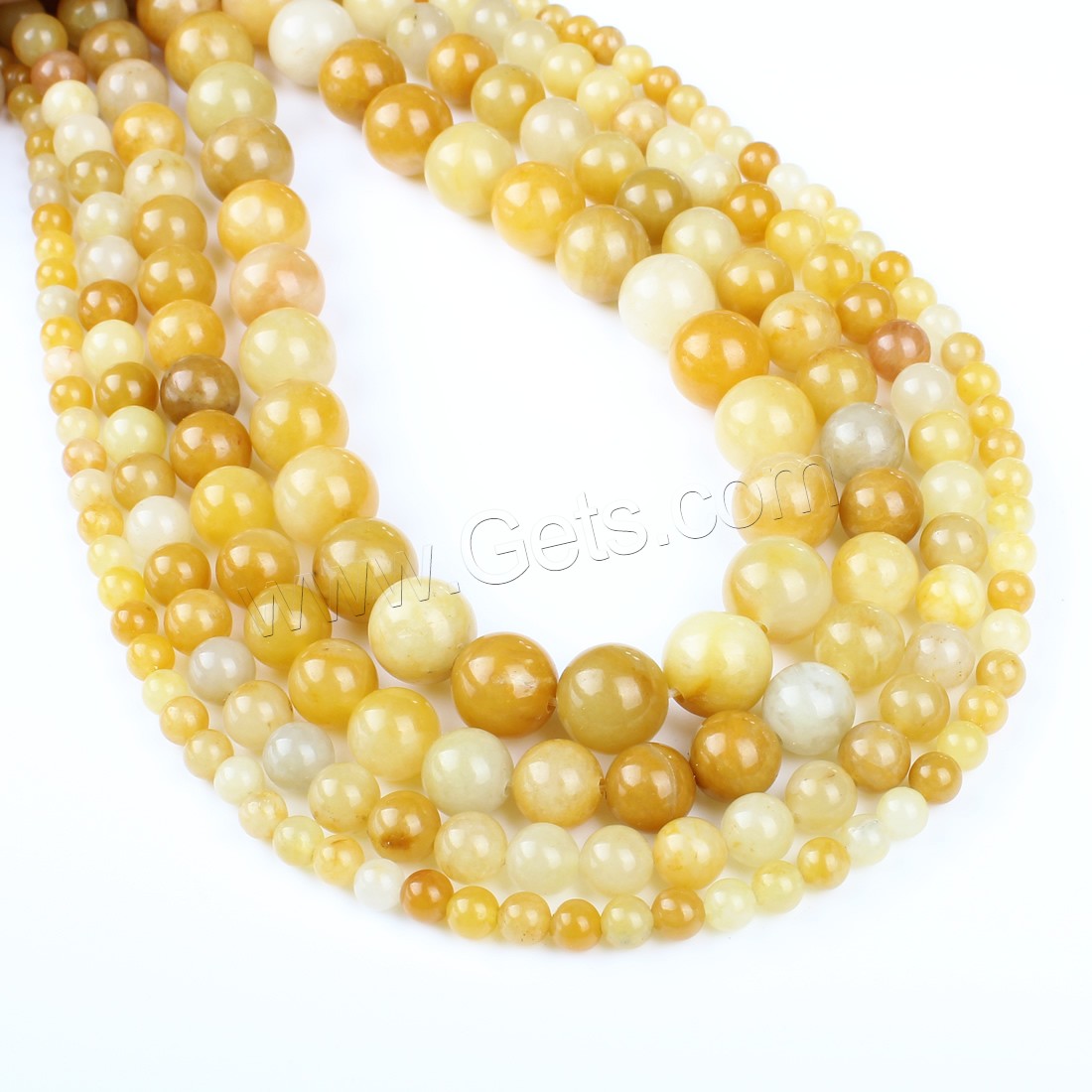 Jade Yellow Bead, Round, different size for choice, yellow, Hole:Approx 1mm, Length:Approx 14.9 Inch, Sold By Strand