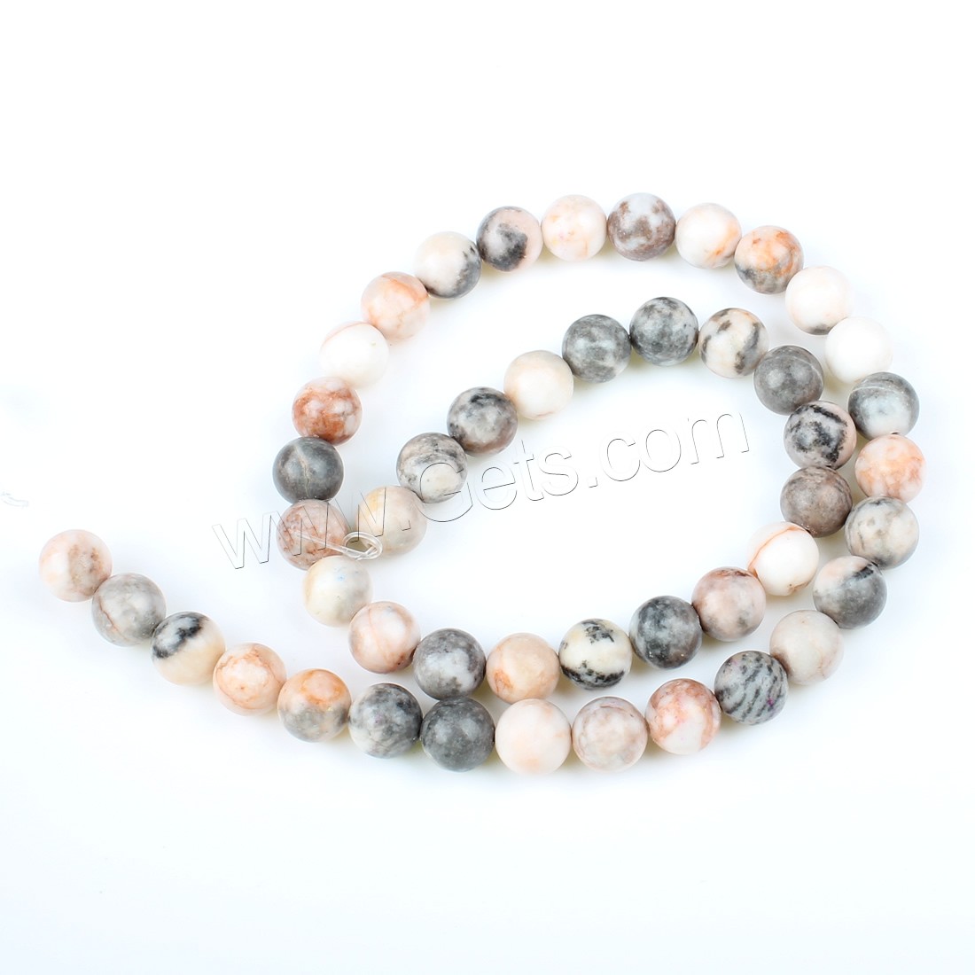 Natürlichen Bambus Achat Perlen, Zebra Jaspis, rund, verschiedene Größen vorhanden, Rosa, Bohrung:ca. 1mm, Länge:ca. 14.9 ZollInch, verkauft von Strang