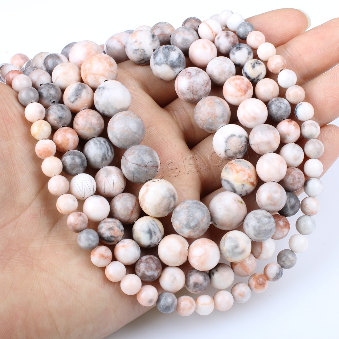 Natural Bamboo Agate Beads, Zebra Jasper, Round, different size for choice, pink, Hole:Approx 1mm, Length:Approx 14.9 Inch, Sold By Strand