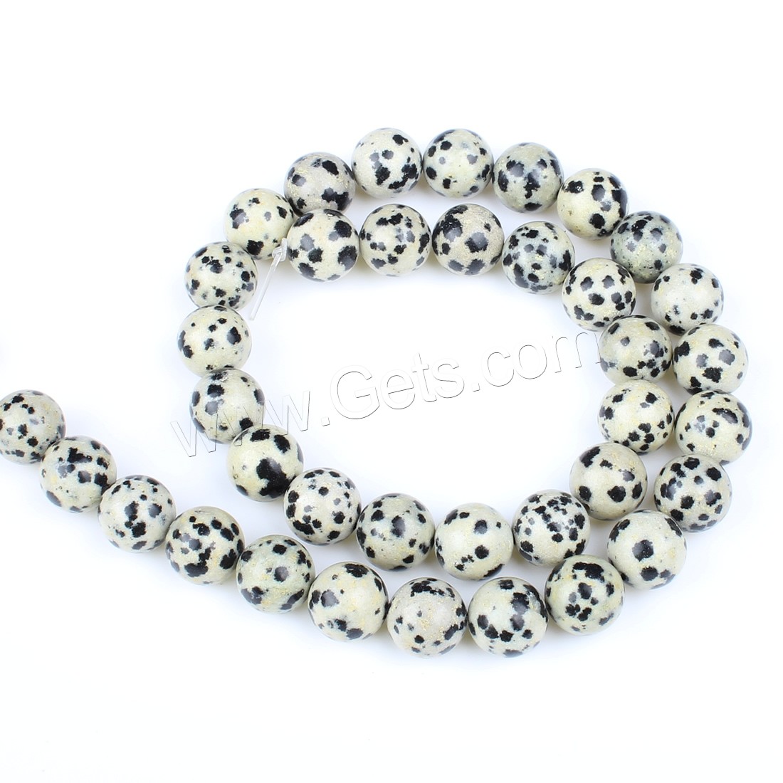 Dalmatian Beads, Round, different size for choice, white and black, Hole:Approx 1mm, Length:Approx 14.9 Inch, Sold By Strand