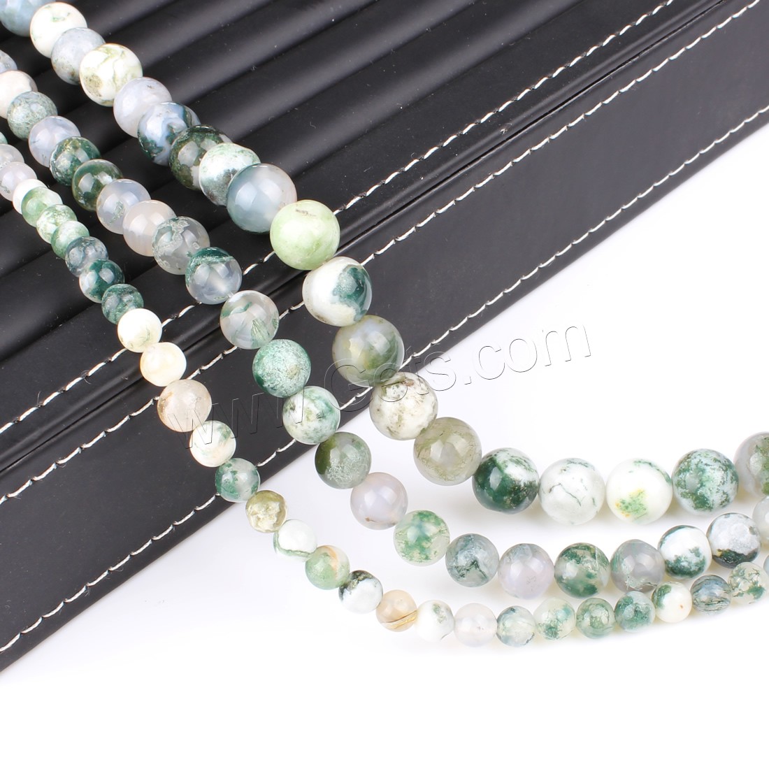 Natural Moss Agate Beads, Round, different size for choice, green, Hole:Approx 1mm, Length:Approx 14.9 Inch, Sold By Strand