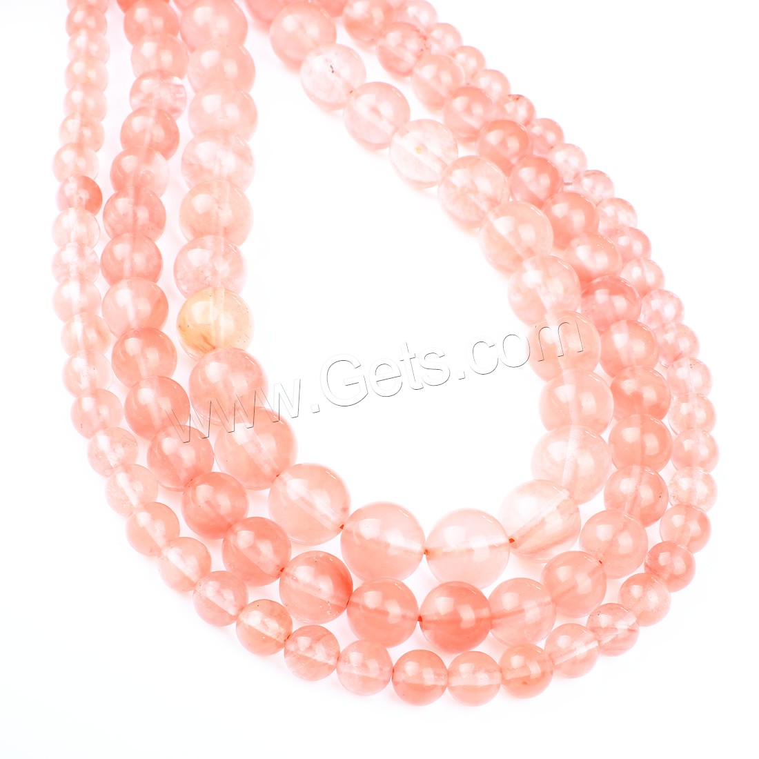 Cherry Quartz Bead, Round, different size for choice, light red, Hole:Approx 1mm, Length:Approx 14.9 Inch, Sold By Strand