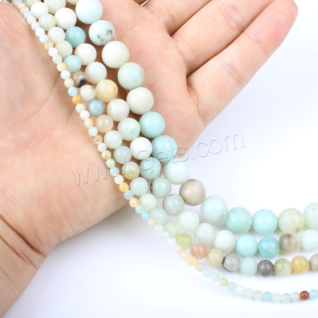 ​Amazonite​ Beads, Round, different size for choice, skyblue, Hole:Approx 1mm, Length:Approx 14.9 Inch, Sold By Strand