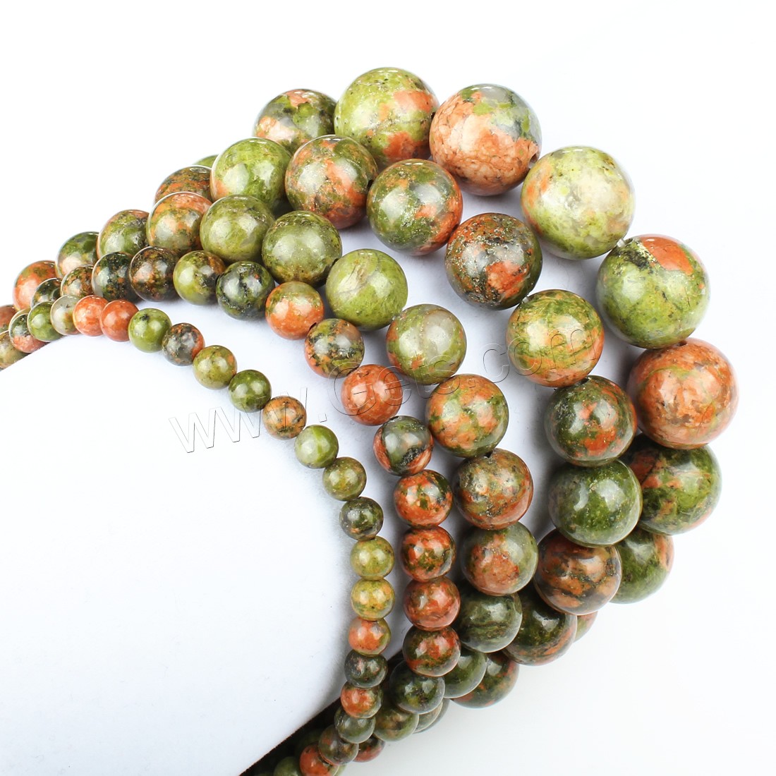 Unakite Beads, Round, different size for choice, green, Hole:Approx 1mm, Length:Approx 14.9 Inch, Sold By Strand