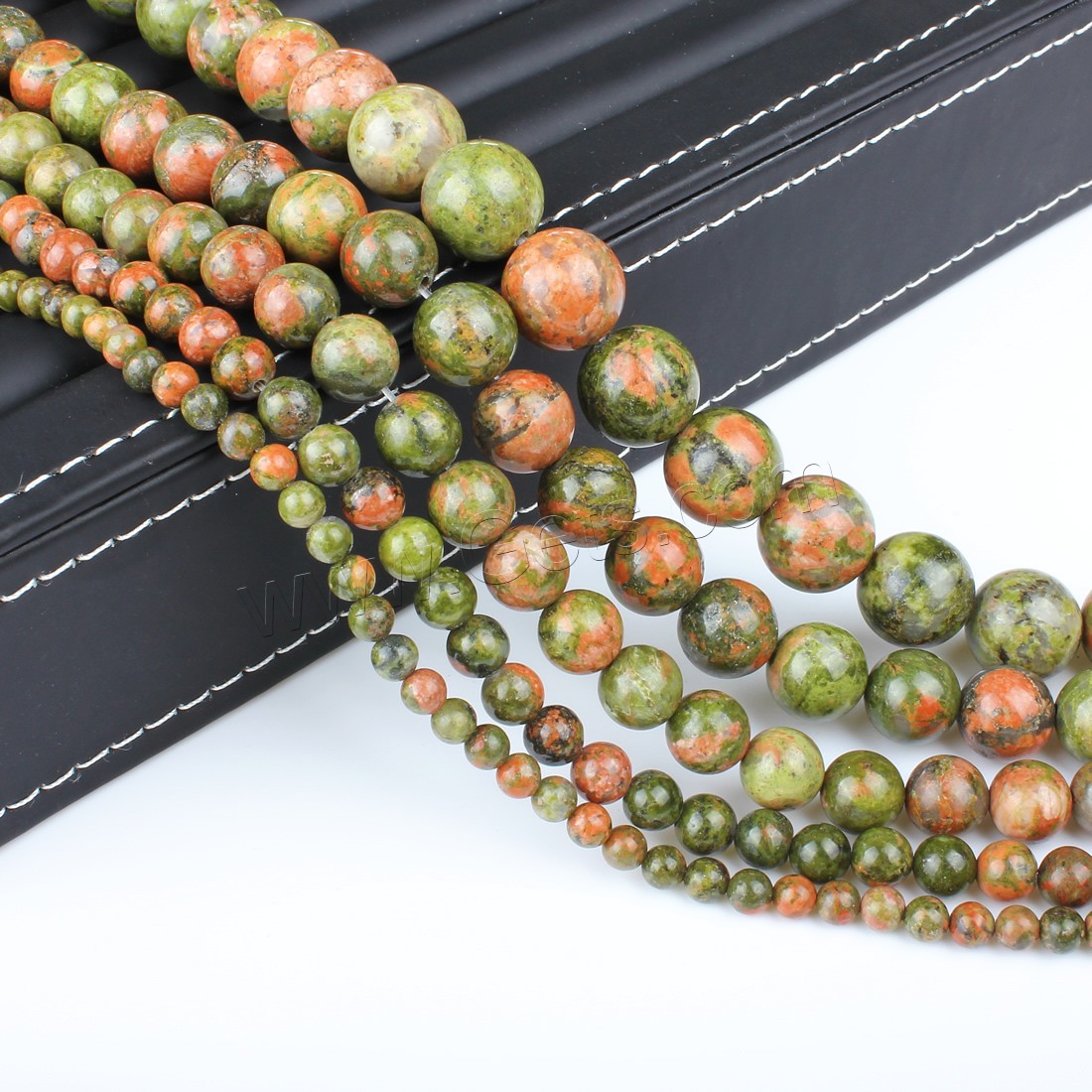 Unakite Beads, Round, different size for choice, green, Hole:Approx 1mm, Length:Approx 14.9 Inch, Sold By Strand