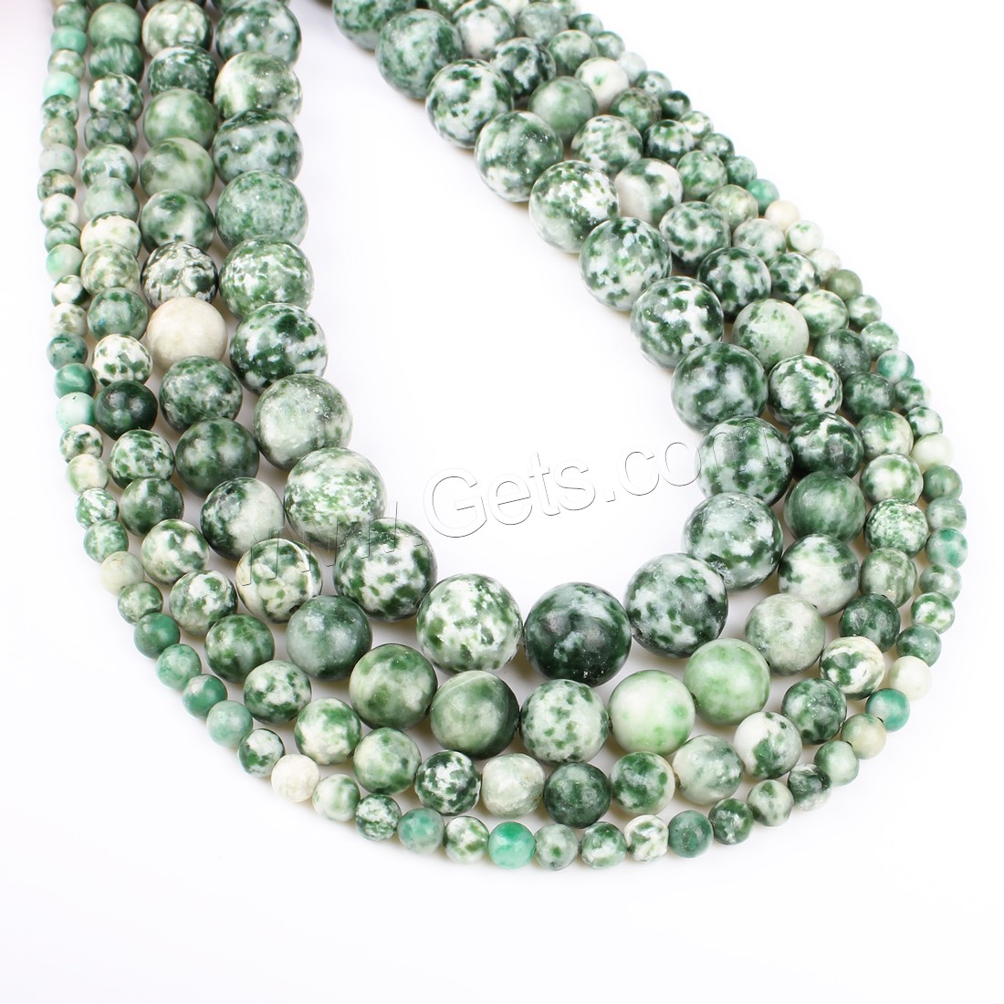 Green Spot Stone Beads, Round, different size for choice, green, Hole:Approx 1mm, Length:Approx 14.9 Inch, Sold By Strand