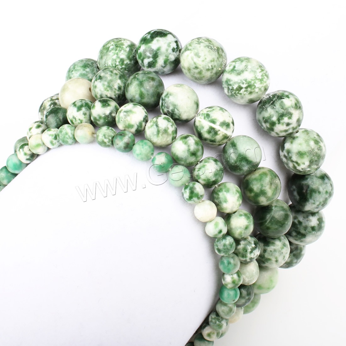 Green Spot Stone Beads, Round, different size for choice, green, Hole:Approx 1mm, Length:Approx 14.9 Inch, Sold By Strand