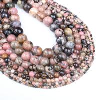 Rhodonit Perlen, rund, verschiedene Größen vorhanden, Rosa, Bohrung:ca. 1mm, Länge:ca. 14.9 ZollInch, verkauft von Strang