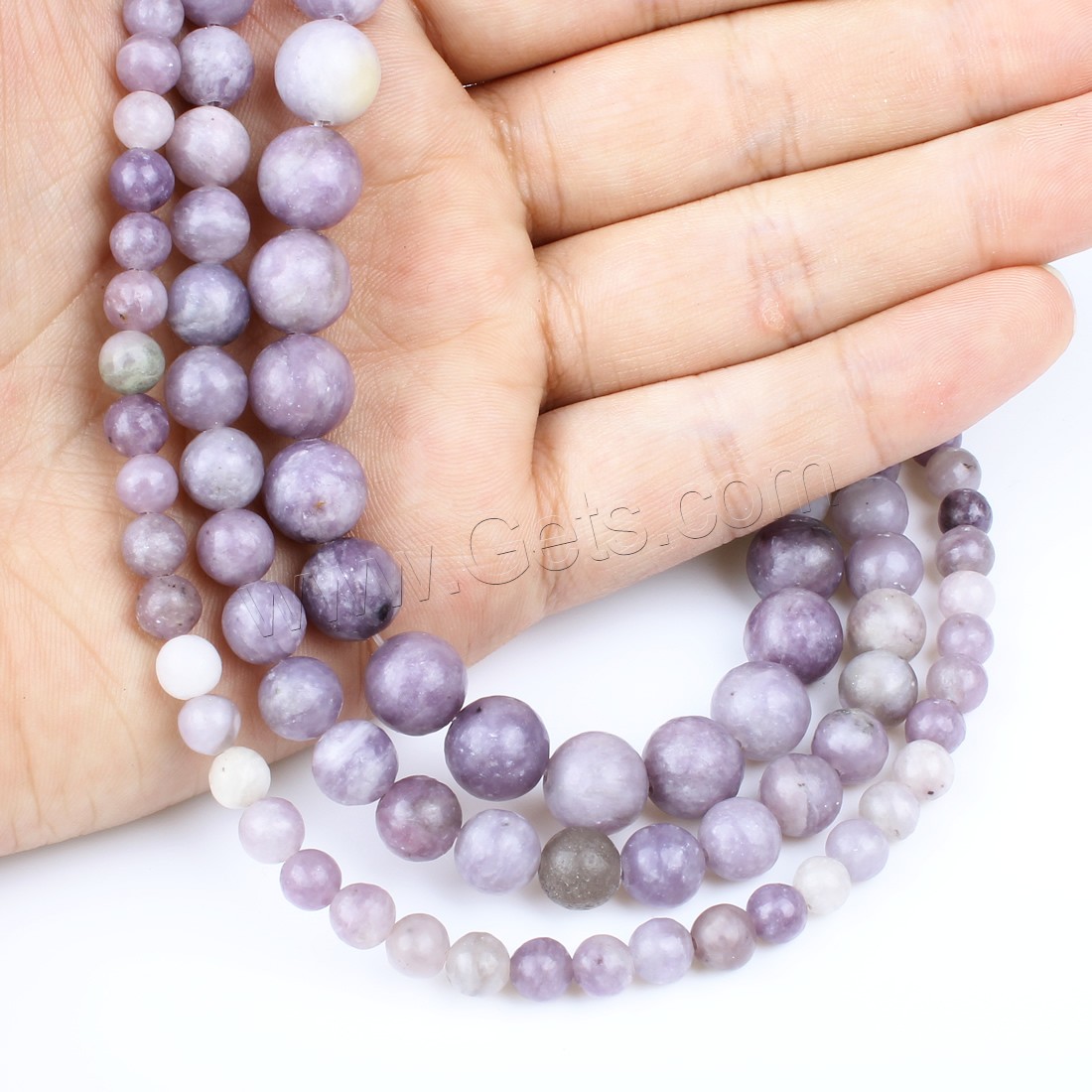 Perles lilas goutte, Rond, normes différentes pour le choix, violet, Trou:Environ 1mm, Longueur:Environ 14.9 pouce, Vendu par brin