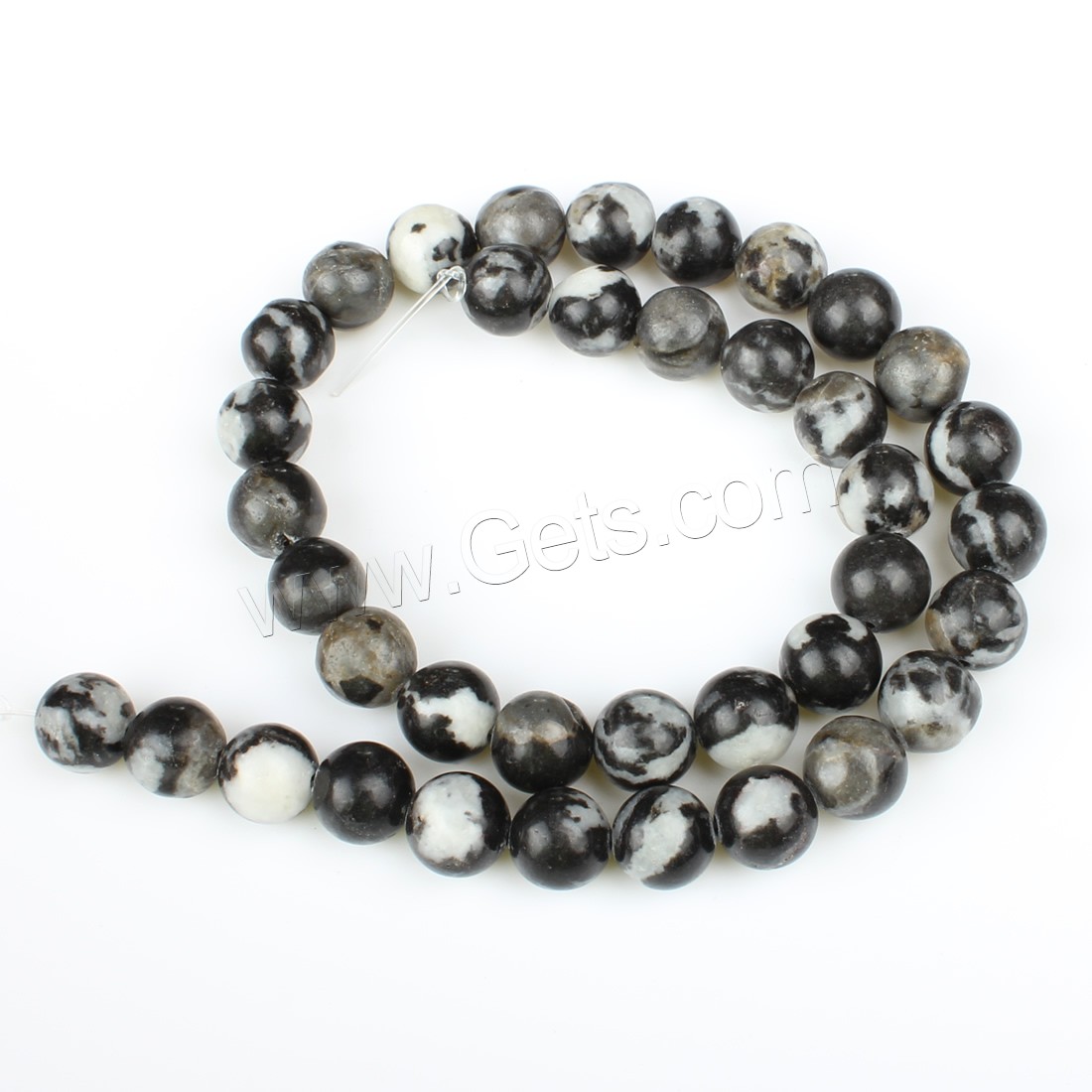 Hetian Jade Beads, Round, different size for choice, white and black, Hole:Approx 1mm, Length:Approx 14.9 Inch, Sold By Strand