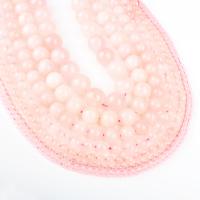 Natürliche Rosenquarz Perlen, rund, verschiedene Größen vorhanden, Rosa, Bohrung:ca. 1mm, Länge:ca. 14.9 ZollInch, verkauft von Strang