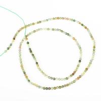 Perles en pierre d'agate mousse naturelle, Rond, DIY, vert, 2mm Environ 1mm Environ 14.9 pouce, Environ Vendu par brin