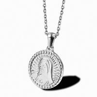 Zinc Alloy Sweater Chain Necklace, Titanium Steel, Virgin Mary, plated, Unisex & oval chain Approx 23.6 Inch 
