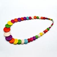 Synthetic Turquoise Necklace, Round, for woman Approx 19.6 Inch 