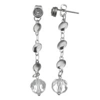 Stainless Steel Drop Earring, with Acrylic, fashion jewelry & for woman, original color, 50mm 