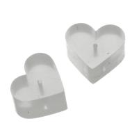 silicona rosca para pendientes, Corazón, Joyería & Bricolaje, claro, 6x5.5x3.5mm, agujero:aproximado 0.5mm, Vendido por UD