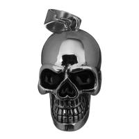 Acero inoxidable cráneo colgante, Calavera, Joyería & ennegrezca, 17x32x20.5mm, agujero:aproximado 8.5x10.5mm, Vendido por UD