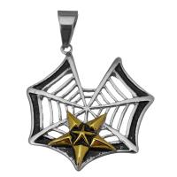 Stainless Steel Pendants, Spider Web, fashion jewelry & blacken Approx 