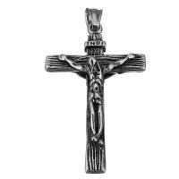 Colgantes de Cruces de acero inoxidable, Cruz del crucifijo, Joyería & ennegrezca, 33.5x54x16.5mm, agujero:aproximado 5x7.5mm, Vendido por UD
