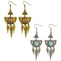 Turquoise Zinc Alloy Earring, with Synthetic Turquoise, plated, vintage & for woman 90mm 