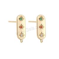 Cubic Zirconia Micro Pave Brass Earring, gold color plated, micro pave cubic zirconia & for woman, metallic color plated 