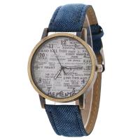 Uhrenarbänder für Frauen, Zinklegierung, mit PU Leder & Glas, chinesische Bewegung, plattiert, wasserdicht & gefärbt, keine, 39x7x240mm, verkauft von PC