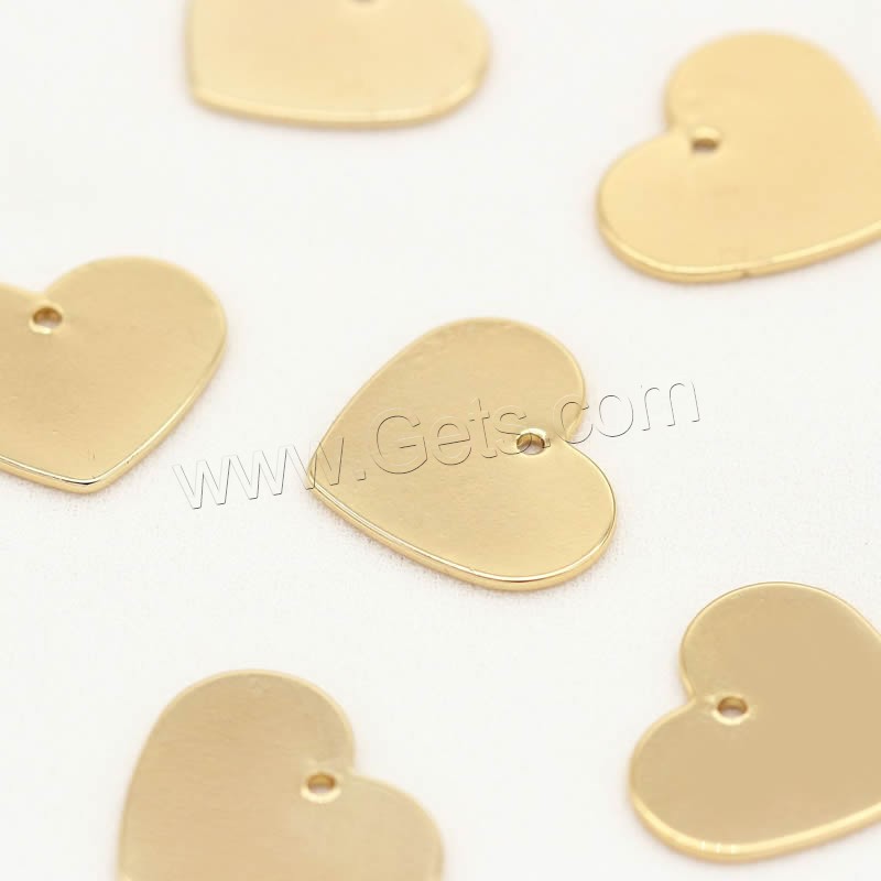 Brass Heart Pendants, gold color plated, DIY & different size for choice, metallic color plated, Sold By PC