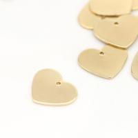 Colgantes de corazón de latón, metal, chapado en color dorado, Bricolaje & diverso tamaño para la opción, chapado en color metálico, Vendido por UD