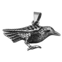 Stainless Steel Animal Pendants, Bird, fashion jewelry & blacken Approx 