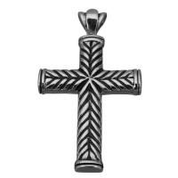 Colgantes de Cruces de acero inoxidable, Cruz del crucifijo, Joyería & ennegrezca, 28x50x6.5mm, agujero:aproximado 4x7mm, Vendido por UD