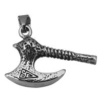 Stainless Steel Pendants, Axe, fashion jewelry & blacken Approx 