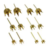 Stainless Steel Earring Stud Component, gold color plated 