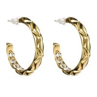 Zinc Alloy Rhinestone Hoop Earring, plated, fashion jewelry & for woman & with rhinestone, nickel, lead & cadmium free 