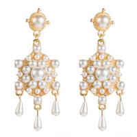 Plastic Pearl Zinc Alloy Earring, with Plastic Pearl, fashion jewelry & for woman nickel, lead & cadmium free 