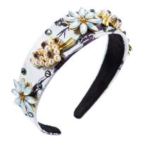Hair Bands, Cloth, with Plastic Pearl & Zinc Alloy, fashion jewelry & for woman, 42mm 