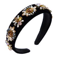Hair Bands, Velveteen, with Zinc Alloy, fashion jewelry & for woman & with rhinestone, 32mm 