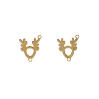 Stainless Steel Charm Connector, Antlers, plated, 1/1 loop Approx 1mm 