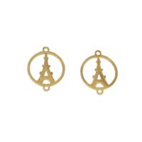 Stainless Steel Charm Connector, Eiffel Tower, plated, 1/1 loop Approx 1mm 