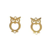 Stainless Steel Charm Connector, Owl, plated, 1/1 loop Approx 1mm 
