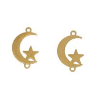 Stainless Steel Charm Connector, Moon and Star, plated, 1/1 loop Approx 1mm 
