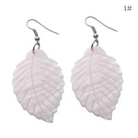 Wood Earring, Shell, with Zinc Alloy & for woman & hollow 